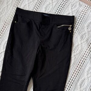 Tommy Hilfiger Black Skinny Pants with Gold Zipper